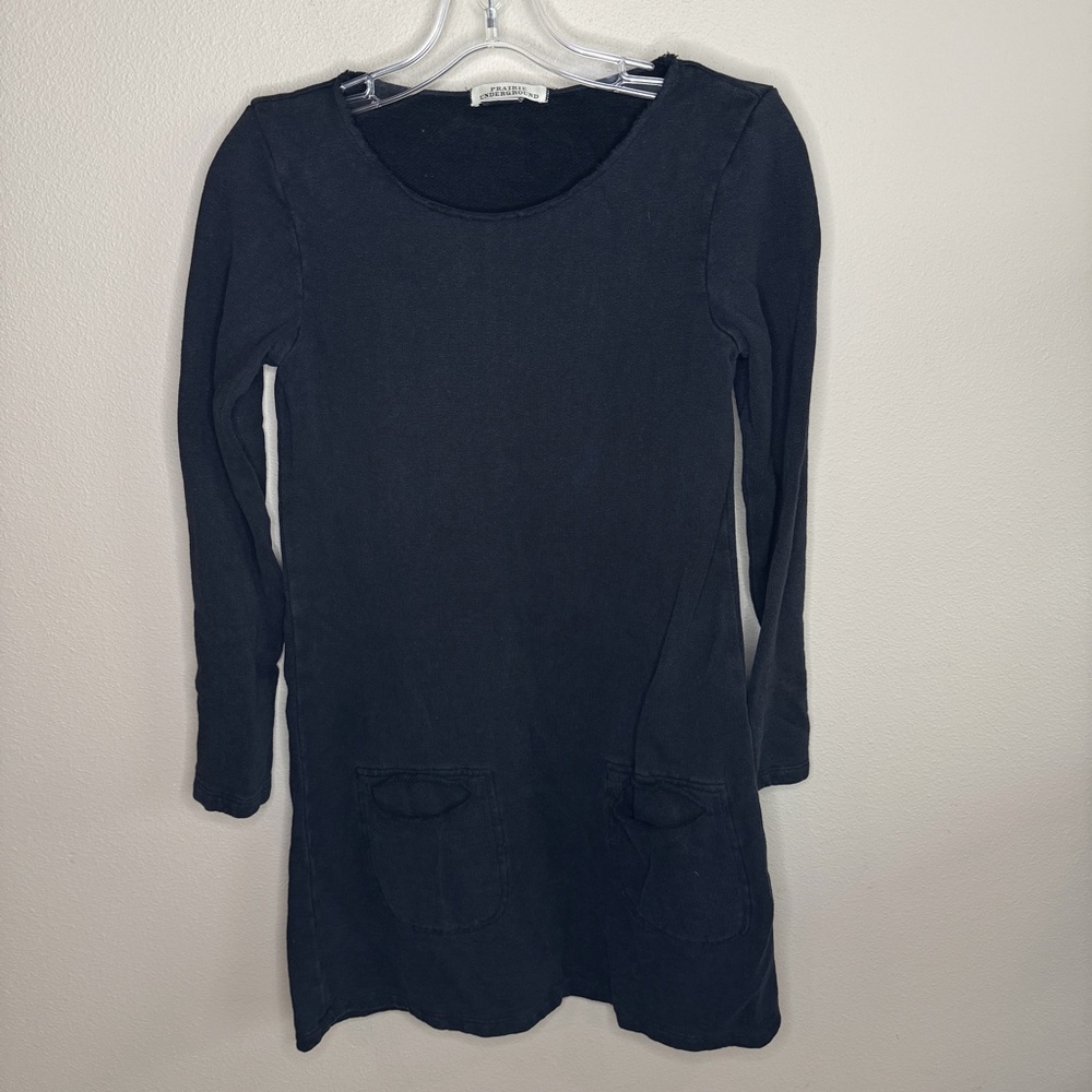 Prairie Underground. Sweatshirt material dress. Black size small